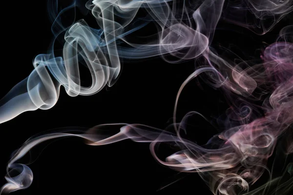 Smooth Smoke Swirls Black Background Brown Blue Color — Fotografia de Stock