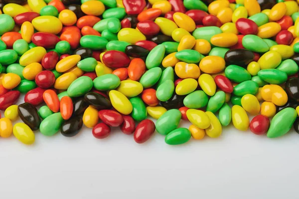 Csomó Színes Cukorka Másolási Hely Fehér Stúdió Háttér — Stock Fotó
