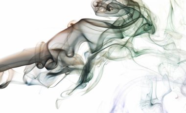 Beyaz arka planda kahverengi, soyut duman çizgileri. Grafik tasarım afişi