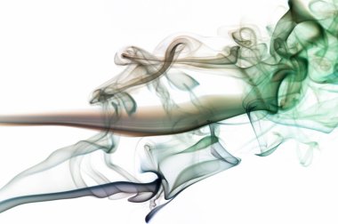 Beyaz arkaplanda soyut duman girdapları izole