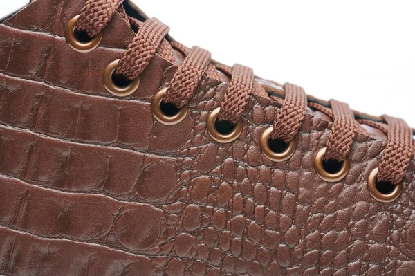 Закройте Коричневые Кожаные Туфли Лаками Высококачественная Обувь Тема — стоковое фото