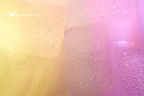 Clear Colorful Bubble Ice Cubes Macro Close View —  Fotos de Stock