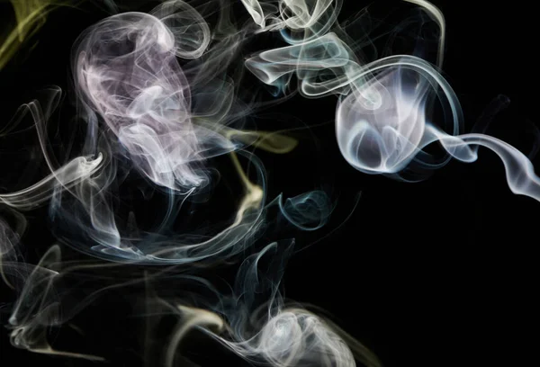 Abstract Smoke Swirls Curves Black Isolated Background — Stock Photo, Image