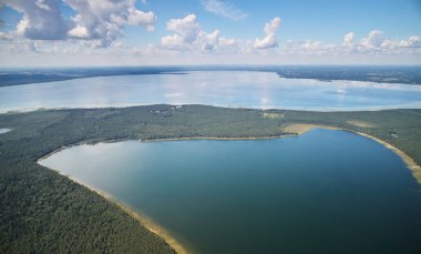 Beyaz Rusya doğal parkı Naroch hava aracı görüntüsü