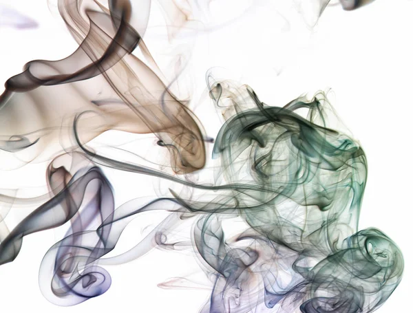 Colorful Smoke Wave White Background Isolated — Stock Photo, Image