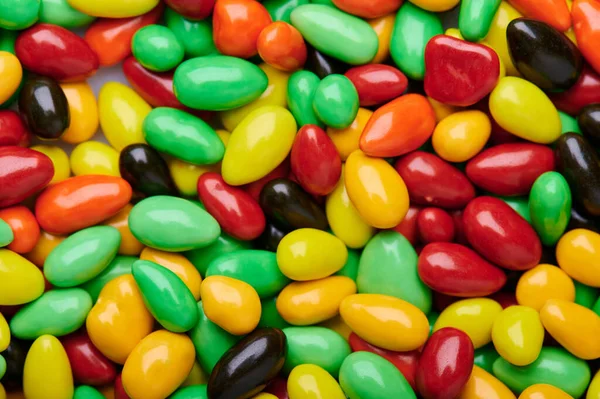 Vícebarevné Chutné Bonbóny Makro Zavřít Pohled — Stock fotografie