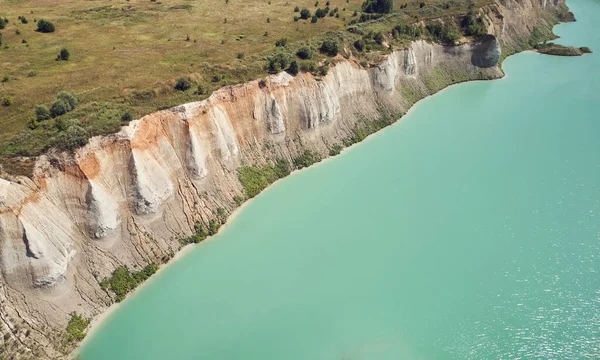 Big Cliff Quarry Bright Sunny Day Aerial Top View — Stock fotografie