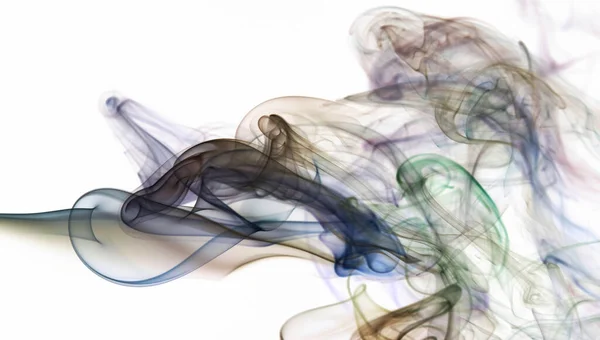 Цветной Свет Дыма Формы Фона Изолированы Белом Фоне — стоковое фото