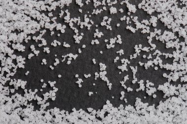 Birçok pvc top mat siyah arkaplan makro yakın görünüm