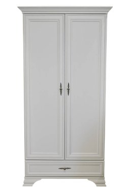 Beyaz eski tarz kapalı gardırop ön görünümü izole