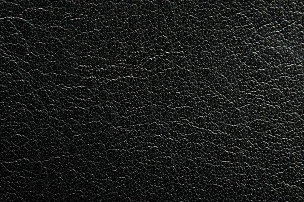 Rohes Schwarzes Leder Haut Textur Makro Nahaufnahme — Stockfoto