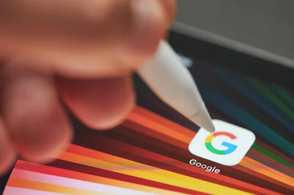 Nueva York Septiembre 2021 Iniciar Aplicación Google Pantalla Del Ipad — Foto de Stock