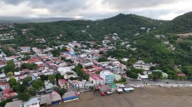 San Juan Del Sur 'daki sokaklar Sabah ışığında hava aracı görüntüsü 