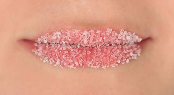 Макросахарные губы — стоковое фото