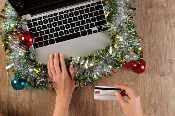 Shopping online di Natale — Foto Stock