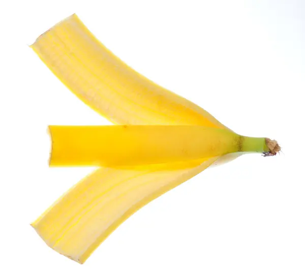 Casca de banana em branco — Fotografia de Stock