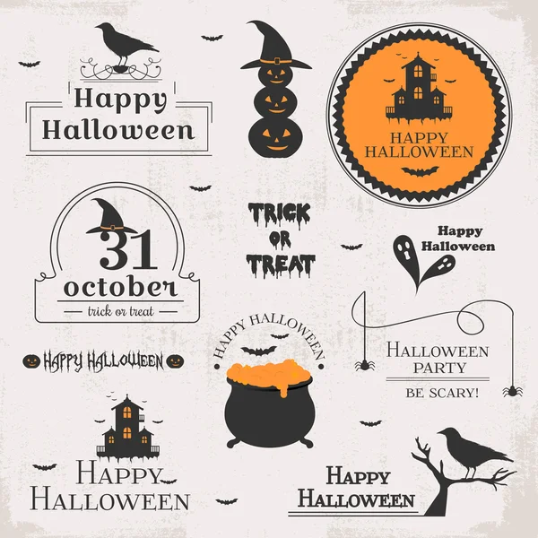 Set de etiquetas de Halloween — Vector de stock