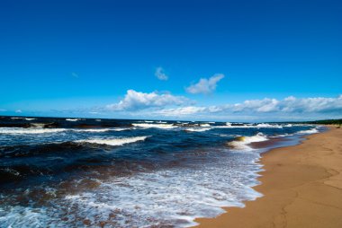 Dalgalar Baltık Denizi üzerinde