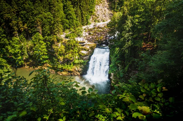 フランスのフランスとスイスの国境にある2つの滝 — ストック写真