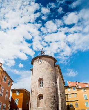 Templar Tower in the historic center of Hyeres in France clipart