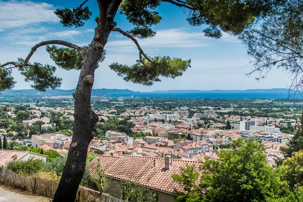 Panorama Sulla Città Vecchia Hyeres Francia — Foto Stock