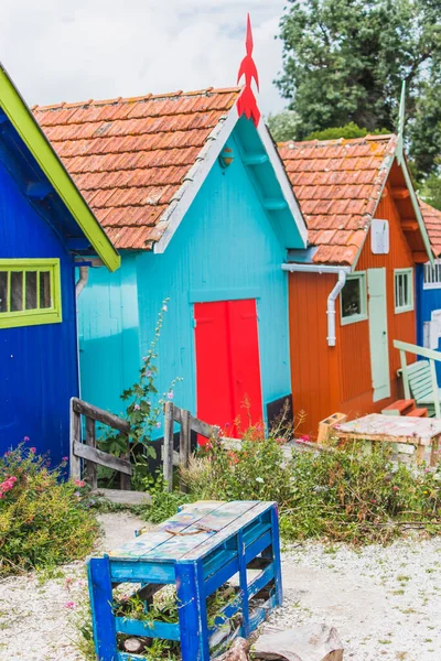 Färgglada Stugor Olerons Hamn Oleron Frankrike — Stockfoto