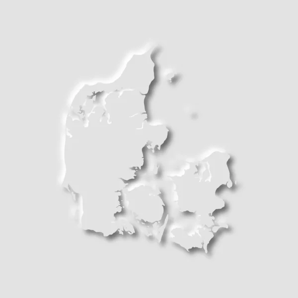 Danmark Karta Pneumorfism Stil Vit Bakgrund Vektor Illustration — Stock vektor