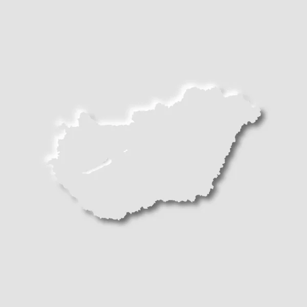 Hungary Map Neumorphism Style White Background Vector Illustration — 스톡 벡터