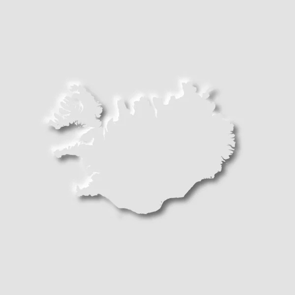 Islandia Mapa Estilo Neumorfismo Sobre Fondo Blanco Ilustración Vectorial — Vector de stock