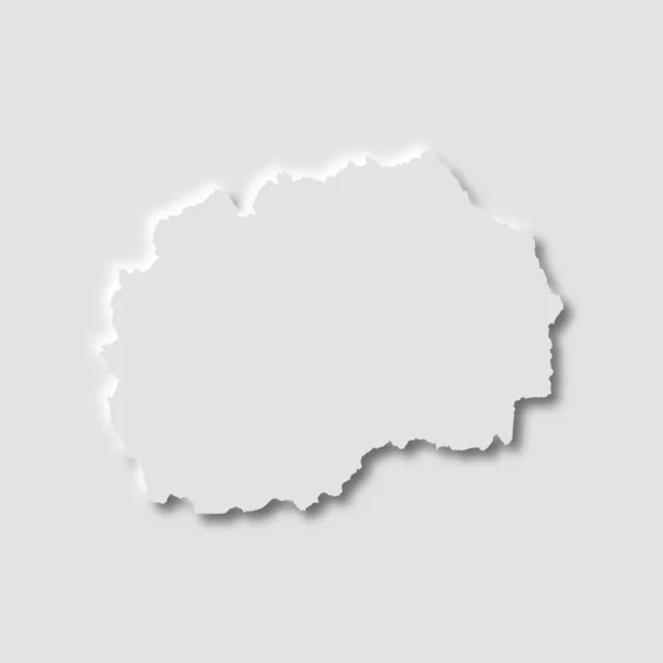 Mazedonien Karte Neumorphismus Stil Auf Weißem Hintergrund Vektorillustration — Stockvektor