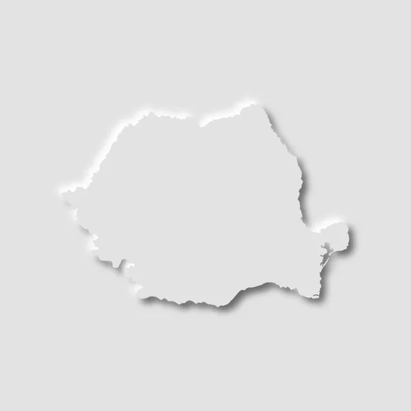 Roménia Mapa Estilo Neumorfismo Sobre Fundo Branco Ilustração Vetorial — Vetor de Stock