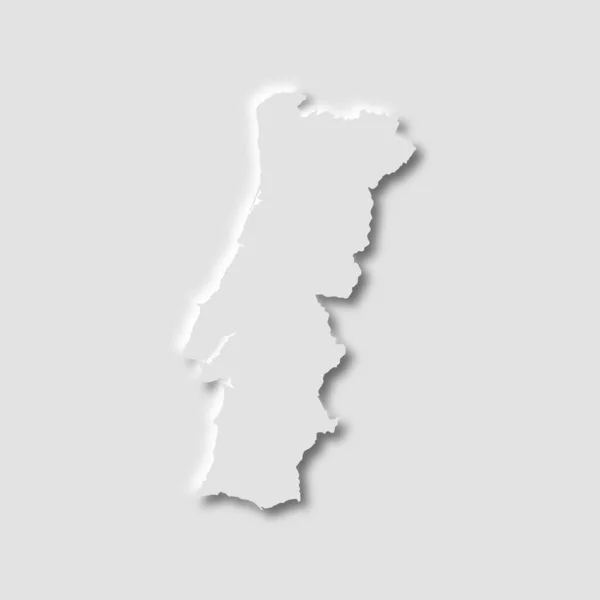 Portugal Map Neumorphism Style White Background Vector Illustration — 스톡 벡터