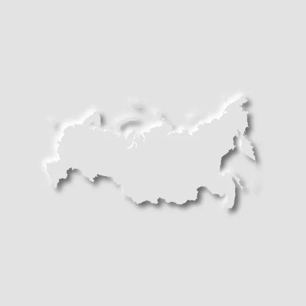 Russia Map Neumorphism Style White Background Vector Illustration — 스톡 벡터