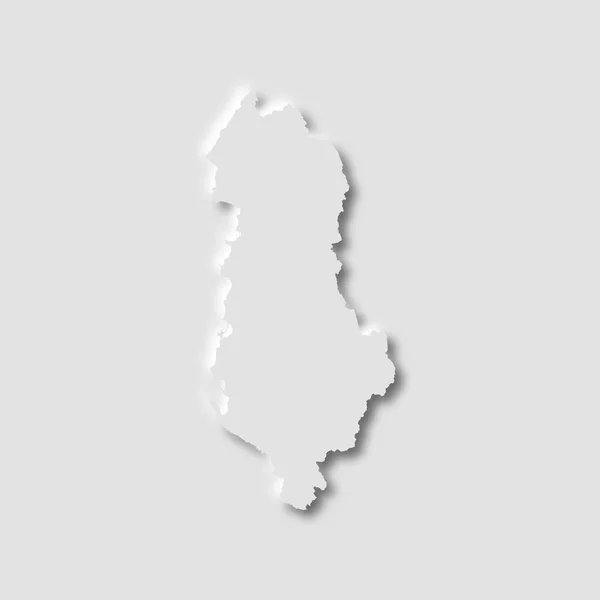 Albania Mapa Estilo Neumorfismo Sobre Fondo Blanco Ilustración Vectorial — Vector de stock