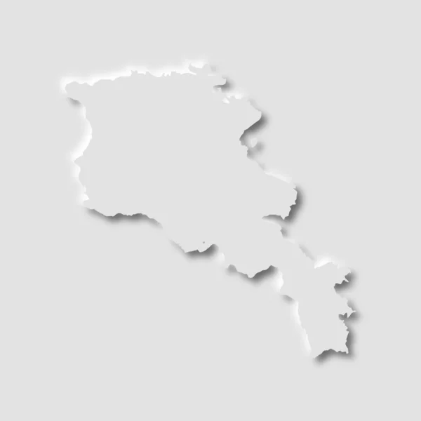 Arménia Mapa Estilo Neumorfismo Sobre Fundo Branco Ilustração Vetorial —  Vetores de Stock