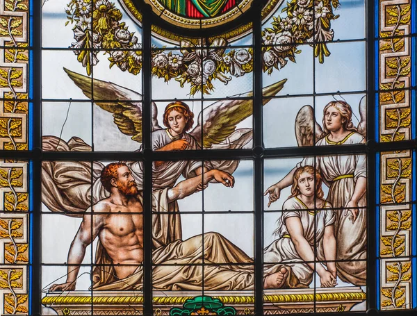 Vidrieras Catedral Saint Louis Rochelle Francia — Foto de Stock