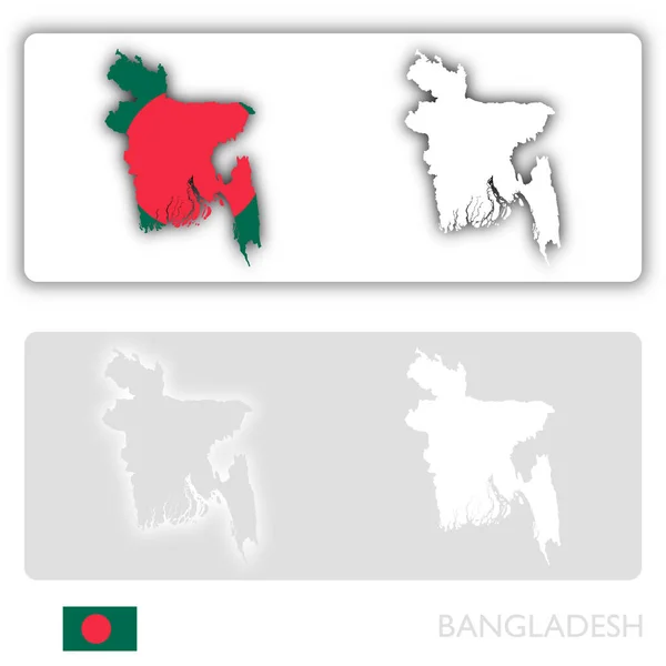 Bangladesh Map Flag Shadow — Stock Photo, Image