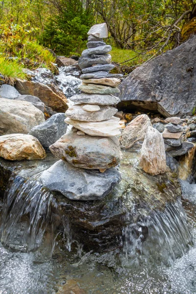 Cairn Río Valle Del Parque Nacional Vanoise Saboya Alpes Franceses — Foto de Stock