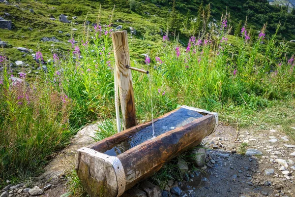 Fuente Montaña Pralognan Vanoise Alpes Franceses —  Fotos de Stock