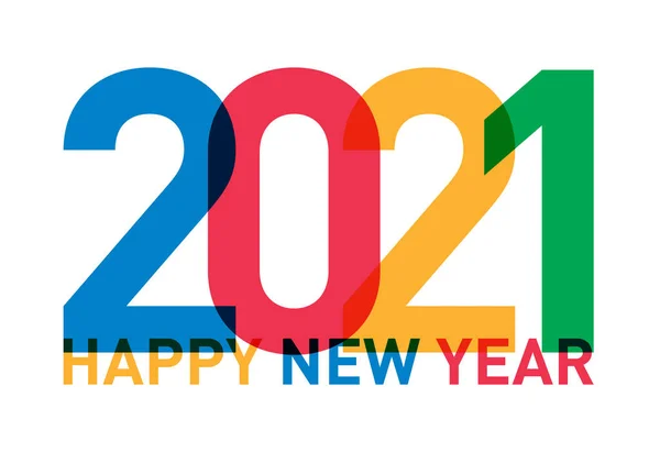 Happy New Year 2021 Card World Different Languages Colors — Stock Photo, Image