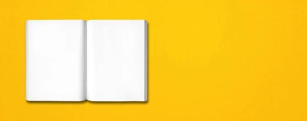 Libro Abierto Aislado Sobre Fondo Bandera Amarilla — Foto de Stock