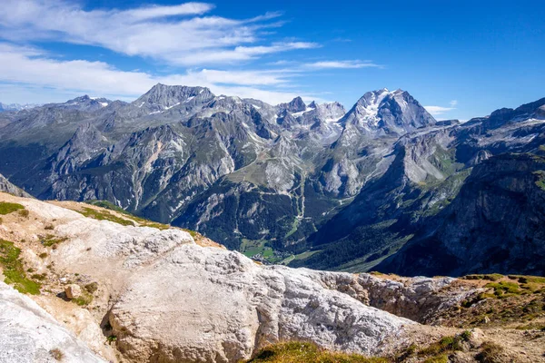 Вид Горные Ледники Саммита Petit Mont Blanc Пралоньян Вануаз Французские — стоковое фото