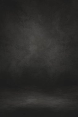 Siyah beton iç plan. Boş dikey şablon sahnesi