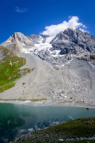 Long Lake Grande Casse Alpine Glacier Landscape French Alps — Stock Photo, Image