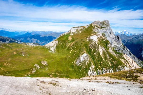 Vista Del Paisaje Montaña Desde Cumbre Petit Mont Blanc Pralognan —  Fotos de Stock