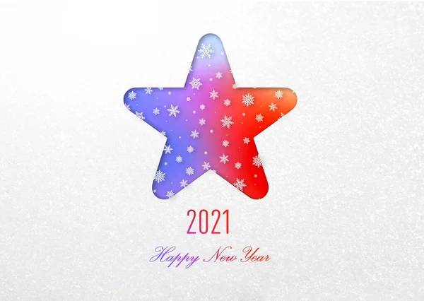 2021年新年快乐彩虹星相框卡片 — 图库照片