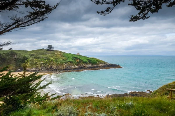 Bucht Und Strandlandschaft Pleneuf Val Andre Bretagne Frankreich — Stockfoto