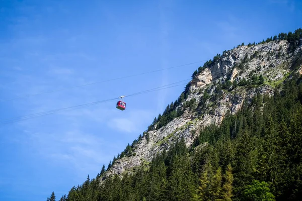 Pralognan Francie Srpna 2020 Letecká Tramvaj Horské Krajině Národní Park — Stock fotografie