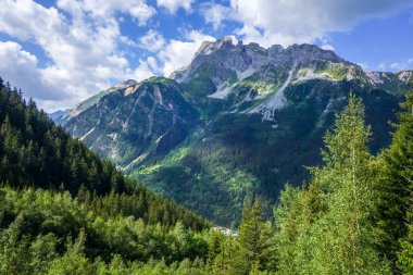 Pralognan la Vanoise 'deki dağ ve otlaklar. Fransız Alpleri
