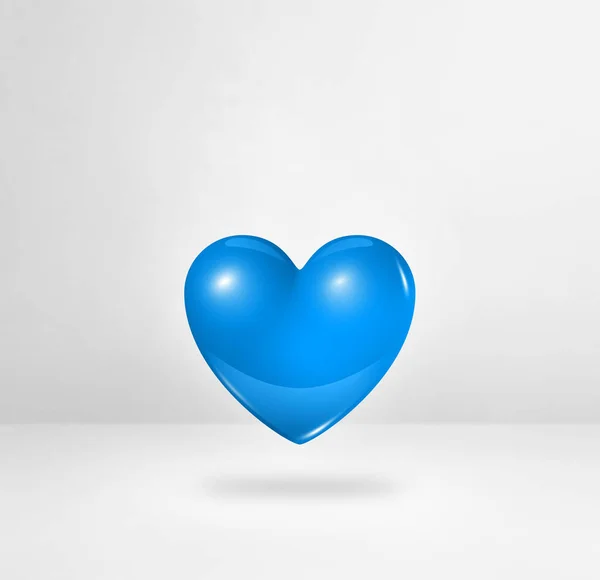 Corazón Azul Aislado Sobre Fondo Estudio Blanco Ilustración — Foto de Stock